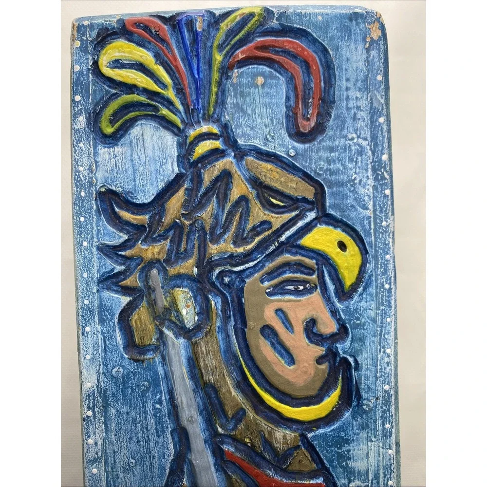 Vintage Hand Painted Wooden Rainstick Wall Panel 19